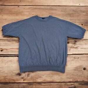 Vintage Carlton‎ Fashions Blue Shirt Plus Size 2X Short Sleeve Banded Cuffs Hems